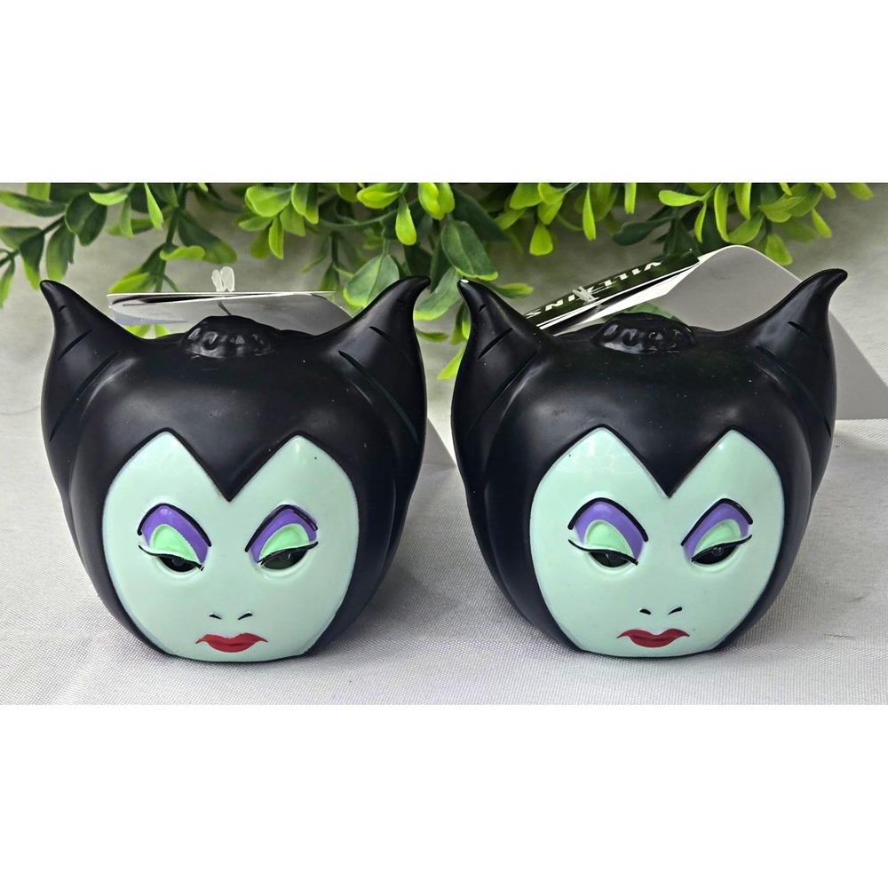 Disney Villains Maleficent Light Up Mini Pumpkin Halloween Decor Lot of 2 NWT